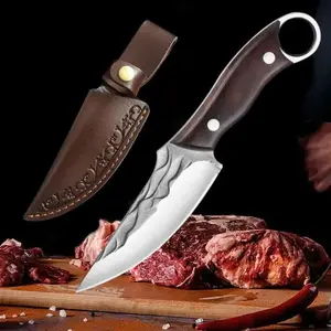 Sharp knife forged steel butcher knife, carving knife and boning knife, kitchen, cooking with sheath multifunctional portable stainless steel