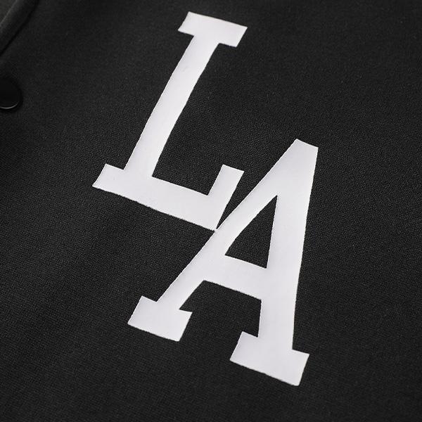 LA-Inspired Varsity Jacket for Men - "Slow Down" Graphic, Trendy Baseball Coat