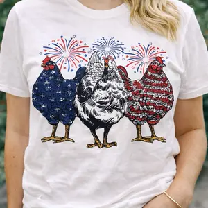 Chickens Tee - Cute T-Shirt for Womenswear, featuring a fun chicken design, perfect for casual wear. - Top