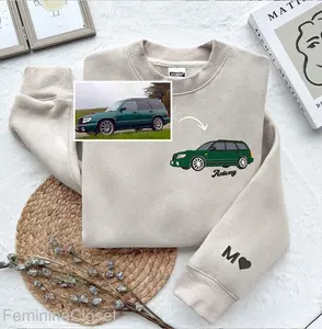 Custom Embroidered Car Portrait Sweatshirt, Car Hoodie, Valentine Gift, Race Cars, Classic Cars, Embroidered Portrait Car Custom Sweatshirt, Custom Car Embroidered Hoodie from Photo, Father Gift Hoodie, Gift For Boyfriend