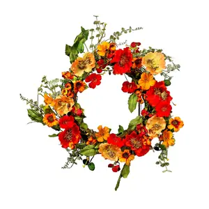 Mixed Poppy Wreath by Valerie