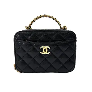 Pre-owned CHANEL Caviar Crossbody Bags 22S Pick Me Up Top Handle Vanity Case Vanity Case(HT***L2) CC1786