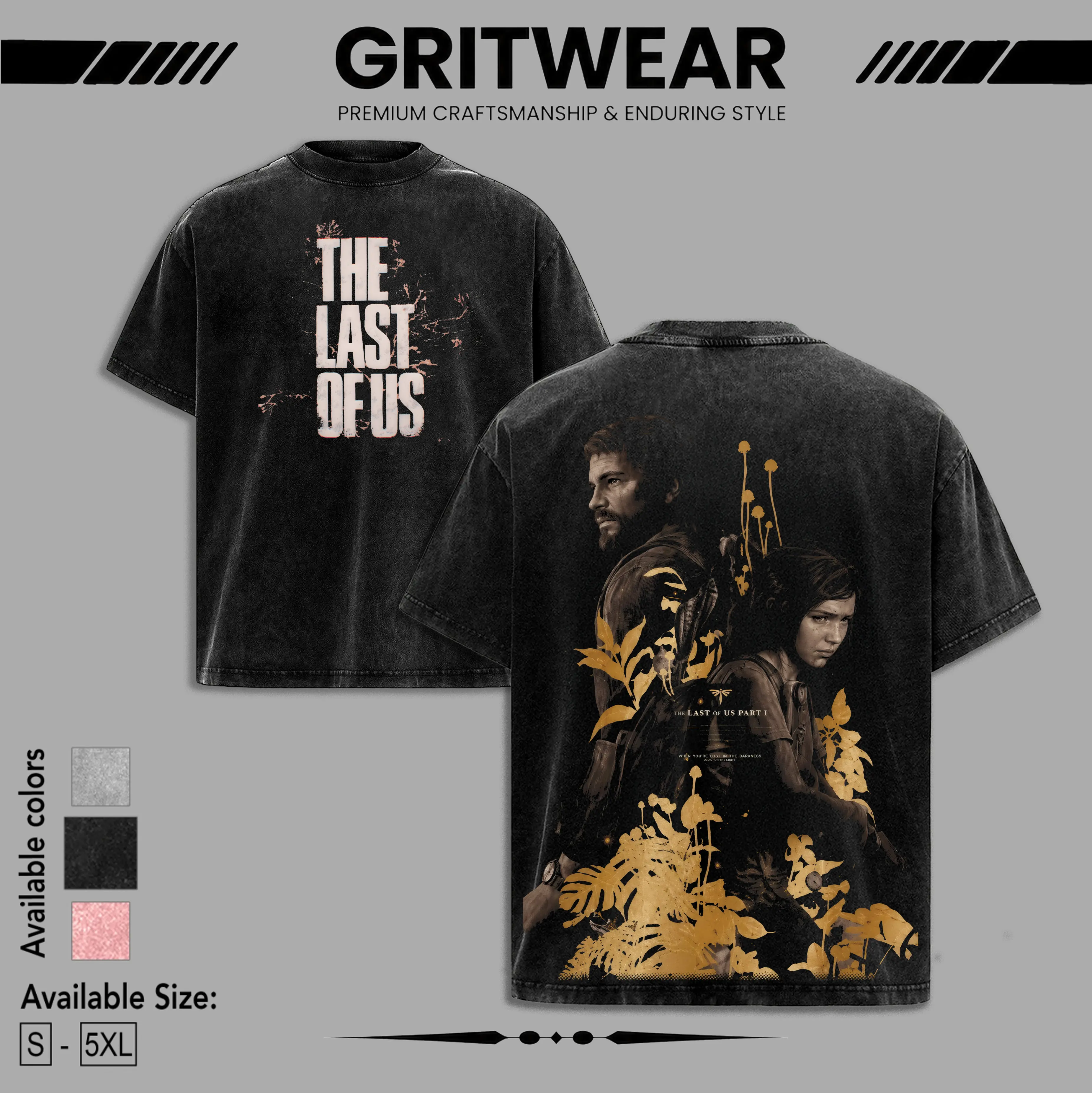 Vintage The Last of Us Hoodie & T-Shirt, Joel and Ellie Graphic Tank Top, Retro 90s Cotton Loose-Fit Sleeveless Streetwear, Unisex Gaming Tee