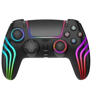 JORREP PS-5 Pro Controller Hall Effect 7 RGB Colors Dual Vibration Turbo 6 Axis Gyro Programmable Headset Jack 1500mAh Battery Wired Adjustable Gamepad for PS5 Pro PC MAC iOS Android10 Steam Deck Button Remote Colorful 5003B
