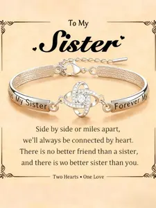 A diamond-encrusted bracelet for my sister. It's an elegant piece of women's jewelry, suitable for parties, everyday wear, and very versatile. It's a beautiful jewelry bracelet and a wonderful birthday gift. Diamond Inlaid