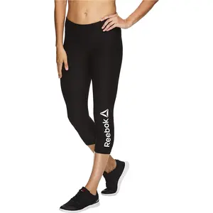 Reebok Womens Branded Capri Compression Athletic Pants