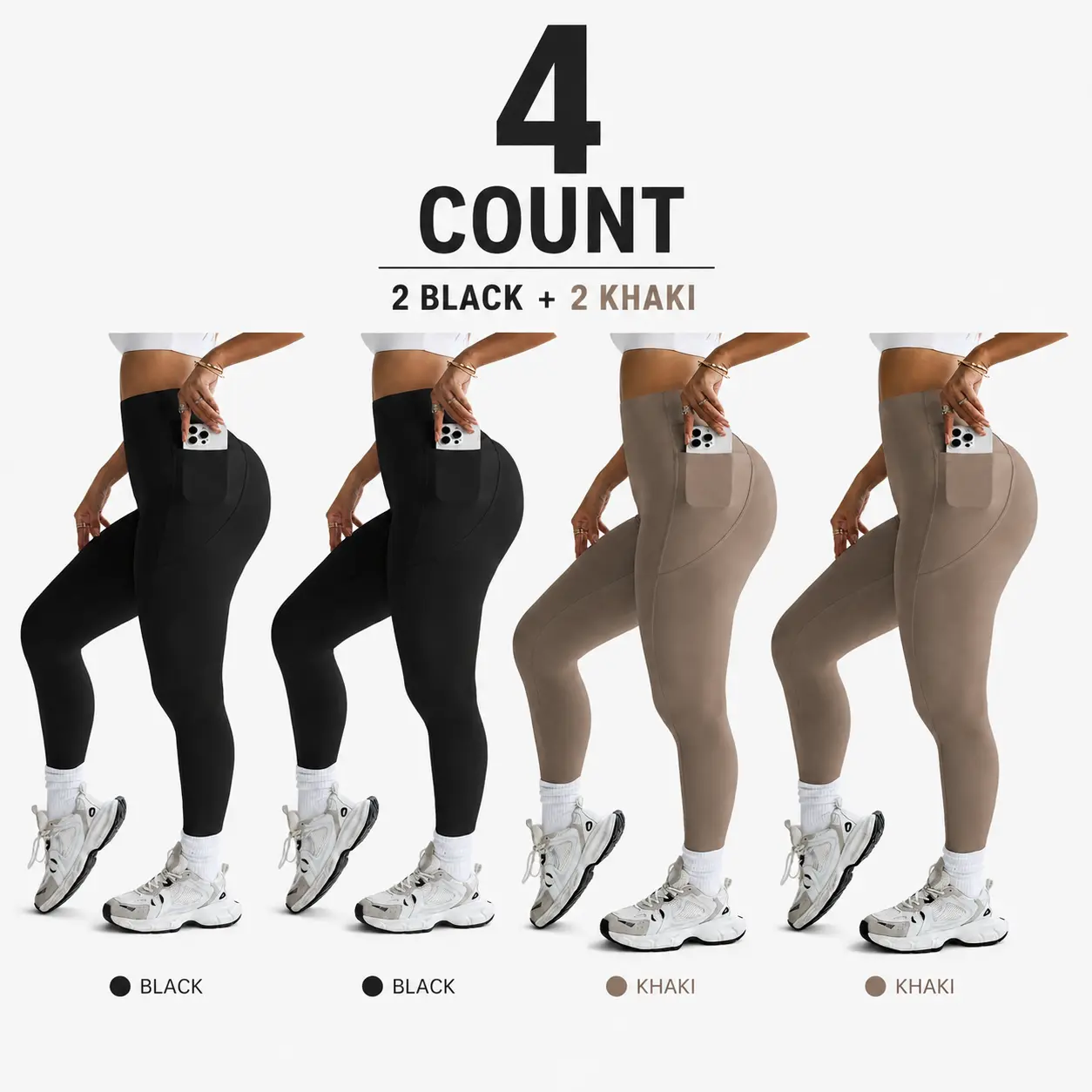 Women's High Waisted Yoga Leggings With Pocket, Hip Lifting & Tummy Control All Season High Elasticity Leggings, Gym & Daily Wear Essential Soft & Comfortable Sports Leggings, High Waist Performance Bottoms Athletic Running Pants Athletic Stretchable