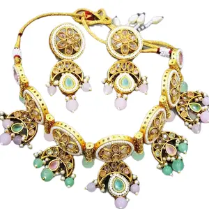 Indian choker jewelry kundan set