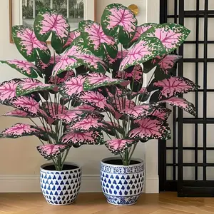 Two Large Green Plant Combination Set, with Evergreen Simulated Large Leaves Throughout The Year, Suitable for Home Decoration, Courtyards, Hotels, Gardens, And Wedding Decoration. Mother's Day, Valentine's Day Decorative Fruit Room Ornaments