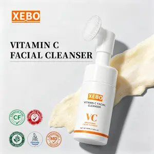XEBO Brightening Vitamin C Facial Cleanser | Deep Cleaning Foaming Mousse | Gentle Face Wash for Glowing Skin | Antioxidant Daily Cleansing Foam