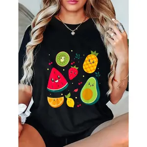 100% Cotton Fruits Costume Cute Tee Fruit Salad Men Women Couples T-Shirt