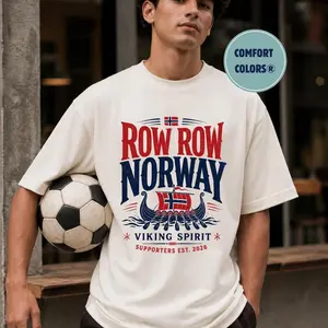 Norway Soccer Shirt: Row Row Norway Viking Supporter Tee