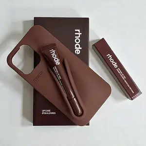 Trendy Phone Case with Lip Care Holder, Soft Touch Silicone Cover for iPhone 11–17 Series, Shock-Absorbing & Easy Carry Design