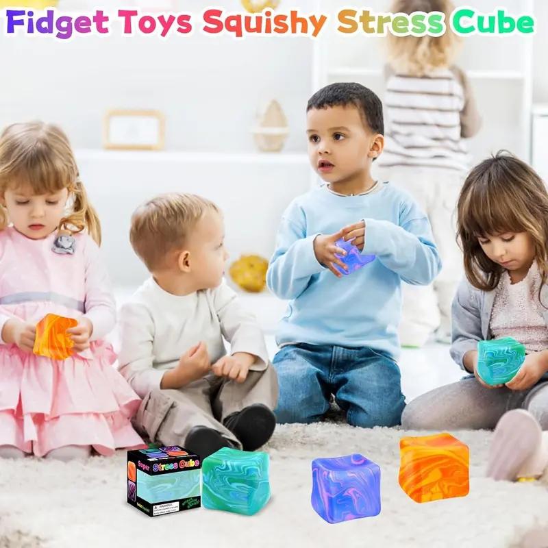 1pc Rotating Squeezing Cube, Soft Tpr Stress ReliefBlock, Ideal for Adults and Kids Travel Entertainment,Perfect Gift for Pressure Relief