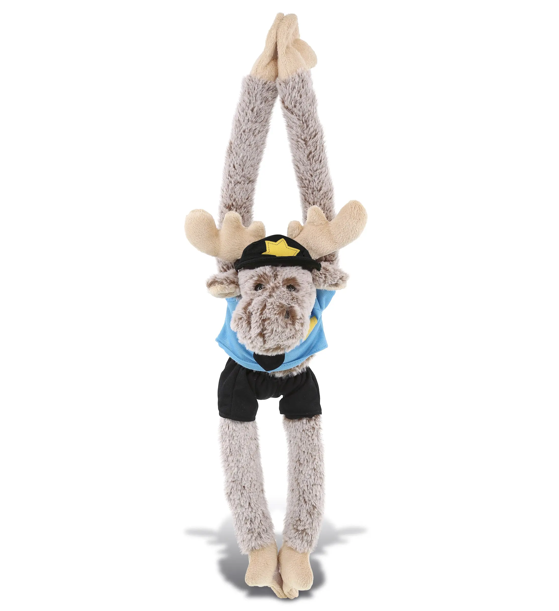 DOLLIBU Polyester Plush Moose Cop Stuffed Toy - Super Soft, Long-Armed Pretend Play Toy, Pretend Play Toys