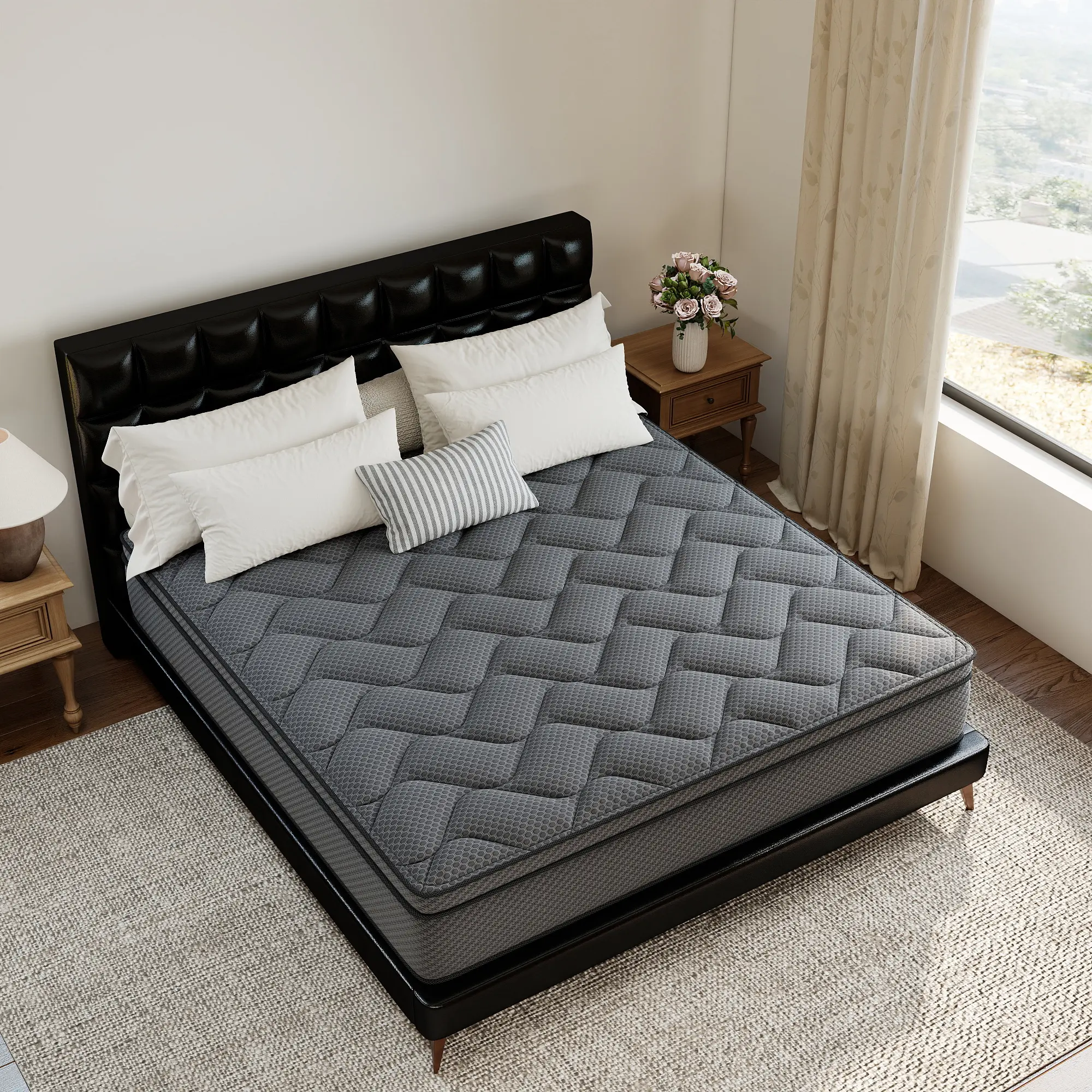 Deals For You Days 12 Inch Hybrid Mattress Twin/Full/Queen/King Mattresses Medium Firm Individual Pocket Spring Motion Isolation Skin-Friendly Breathable Bed In A Box Full Size hotel use