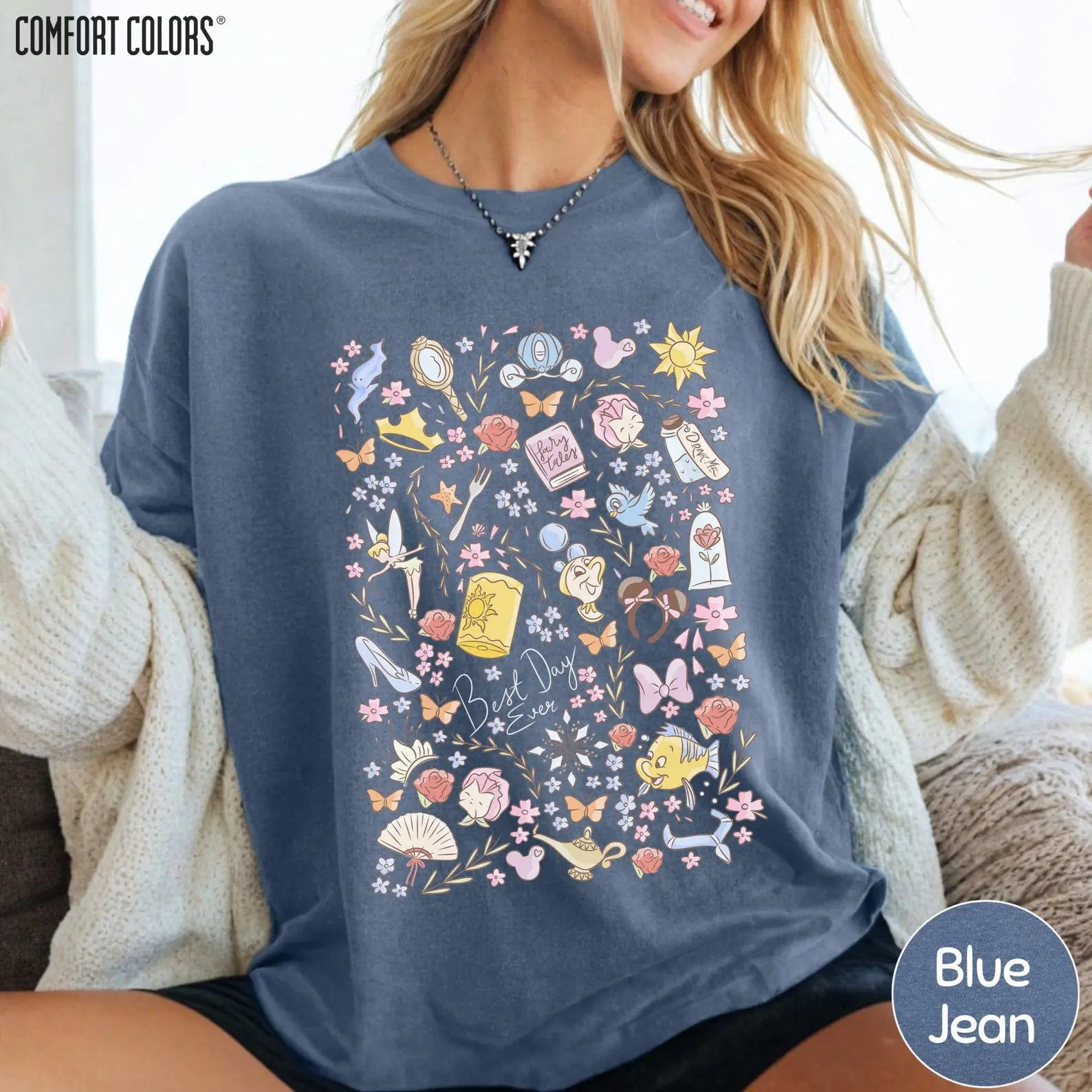 Best Day Ever Princess Comfort Colors Shirt, All Princess Tee for Women Youth Toddler, Magical Gift