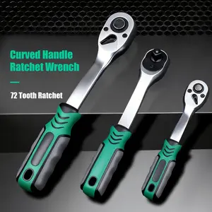 72-Tooth Quick Release Ratchet，1/4" 3/8" 1/2" Drive Socket Wrench, Reversible Ratchet Wrench , Professional Hand Tool for Automotive Repair and Mechanics Use