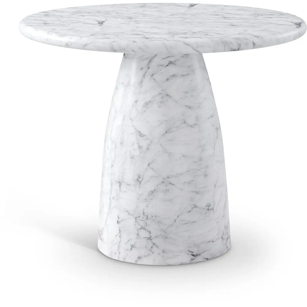Cosenza White 36" Marble Finish Concrete Dining Table