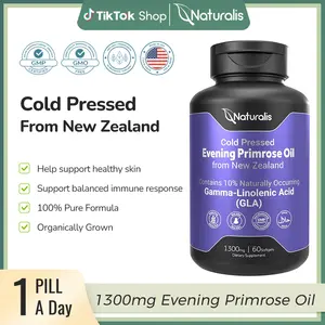 Naturalis Evening Primrose Oil (1300mg) | 100% Natural from New Zealand | Non-GMO, Soy & Gluten Free, Zero Filler | 60/120/300 Softgels