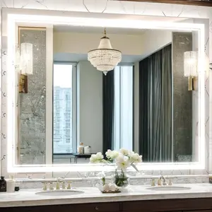 Bathroom Led Vanity Mirror with three Colors Light, Dimmable Touch Switch Control, Anti-Fog Wall Mounted Makeup Mirror