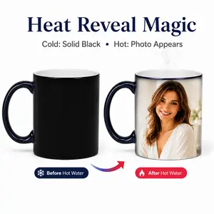 DIY Personalized Photo Mug, Heat Sensitive Magic Cup, Custom Picture Coffee Mug, Birthday Gift for Her