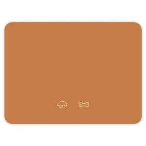 Bathroom floor mat 40CM * 60CM 3M diatom mud floor mat, simple cat and dog rice basin, quick-drying floor mat, easy to take care of for home use, anti-splash pet floor mat, dog placemat, brown square