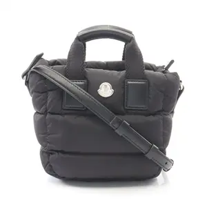 Pre-owned MONCLER Nylon Shoulder Bags MICRO CARADOC Leather 2way Handbag