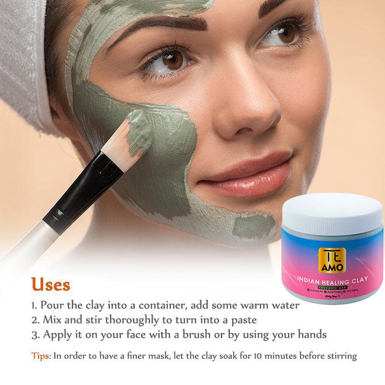 INDIAN HEALING CLAY 16 oz by TE AMO - Volcanic Ash