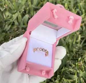 Hearts Adjustable Ring with Pink Purse Jewelry Box