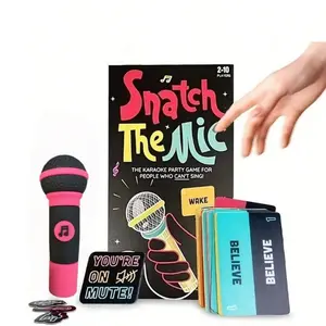 Desktop Microphone Grab Game, 250 Song Voice Changer, Family Karaoke Party Game, 2-10 Players Fun Board Game, Christmas Gift, Entertainment