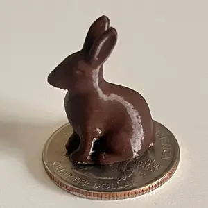 Mini Accessory - Chocolate Bunny - Easter Decorations Zero Calories All Aesthetic Perfect for Book Counters Workout Counters and Mini Bookshelves - Miniature Home Decor - 3D Printed High-Quality Collectibles