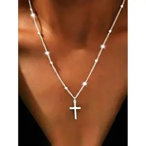 New Women's Cross Pendant Necklace, Bohemian Vintage Style Necklace Jewelry, Best Accessories For Mothers, Sisters And Friends On Christmas, Halloween, Easter And Other Holidays Perfect Gift For Birthdays, Holiday Gifts, And Parties. Suitable For Daily W