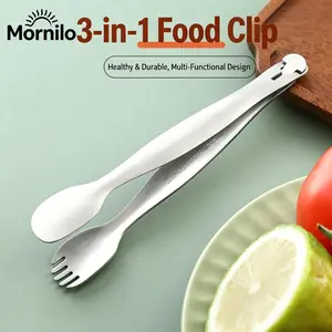 3-In-1 Detachable Stainless Steel Baby Cutlery Set — An All-In-oOne, Multifunctional, And Portable Tableware Set For Children; Ideal For Traveling Toddlers And Outdoor Camping; A Viral TikTok Parenting Essential