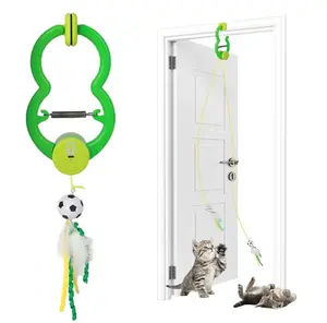 FIFA World Cup 2026 Edition,Interactive Cat Toys for Indoor Cats,Automatic String Feather Wand Teaser Enrichment Toy,Hanging Cat Door Frame Toy