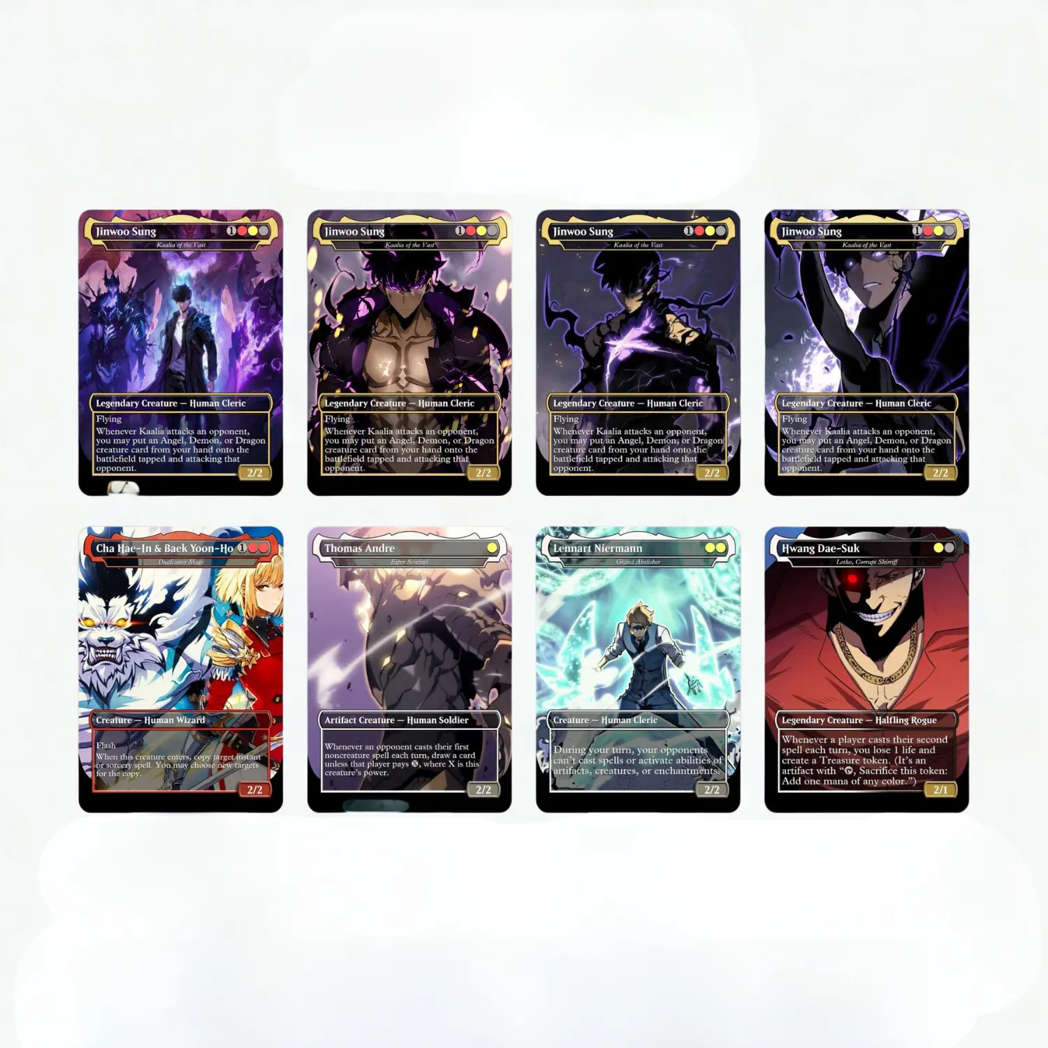 solo leveling mtg cards Custom Proxy Each card Solo Leveling Commander Deck