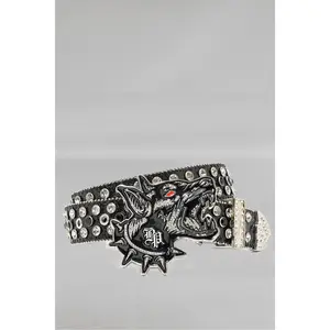 Big Bark Rhinestone Belt Black