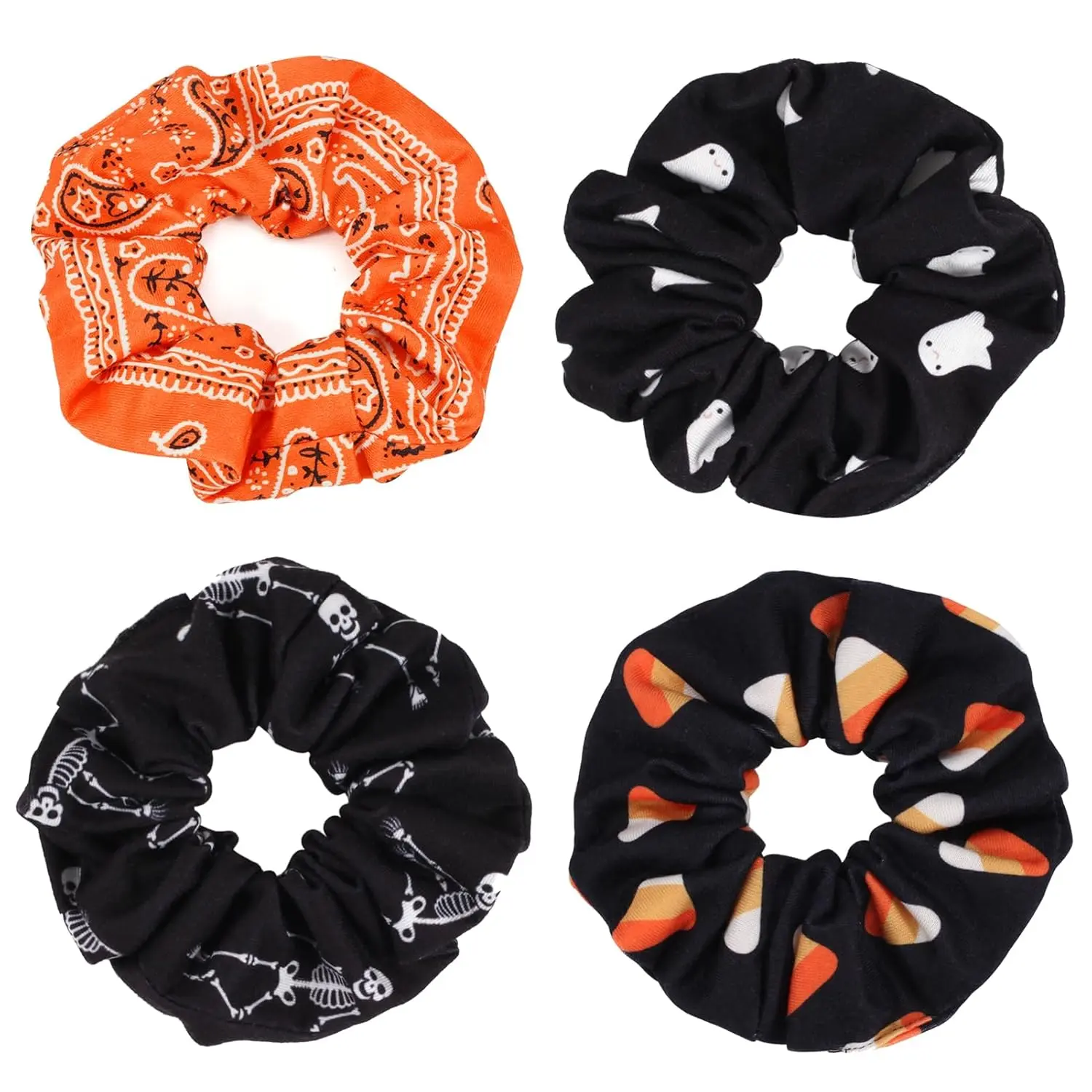 1-Hallowen Hair Ties-4Pcs-A