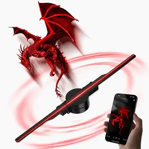 3D Hologram Fan, Holographic Display, LED Lights, 42cm, User-Friendly Mobile App Control, Easy Wall Mount, Decorations, Gifts