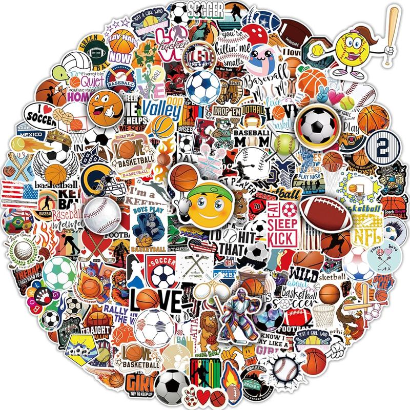 300 Pcs Sport Stickers for Kids, Water Bottle Stickers, Cute Vinyl Waterproof Hydroflask Phone Skateboard Laptop Stickers, Bulk Sticker Packs for Boys Girls Teens Adults