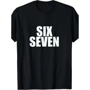 Men'S Fun Six Seven 6 7 Meme Graphic T-Shirt - Bold 67 Number Print Retro Style, Moisture-Wicking Comfort Fit Round Neck Casual & Sports Tee for Gym, Casual Attire - All-Season Shirt for Men Gym Athletic Clothes Gym Clothes Workout
