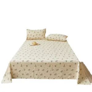 Summer Class A 100 Cotton Coarse Cloth Single Piece Bed Sheet Pure Cotton Cooling Mat Three Piece Set Home Use All Seasons