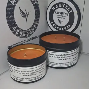 Manifest happiness candle
