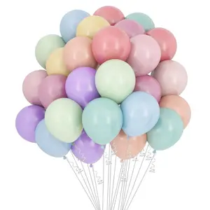 Balloons Assorted Colors 10 Pastel Balloon 5 Inch & 10 Inch & 12 Inch 50 & 100PCS Mixed Color Latex Pastel Party Balloons for Arch Birthday Graduation Bachelorette Princess Decorations Wedding Number Party Balloons Golden Foil Deco Shine