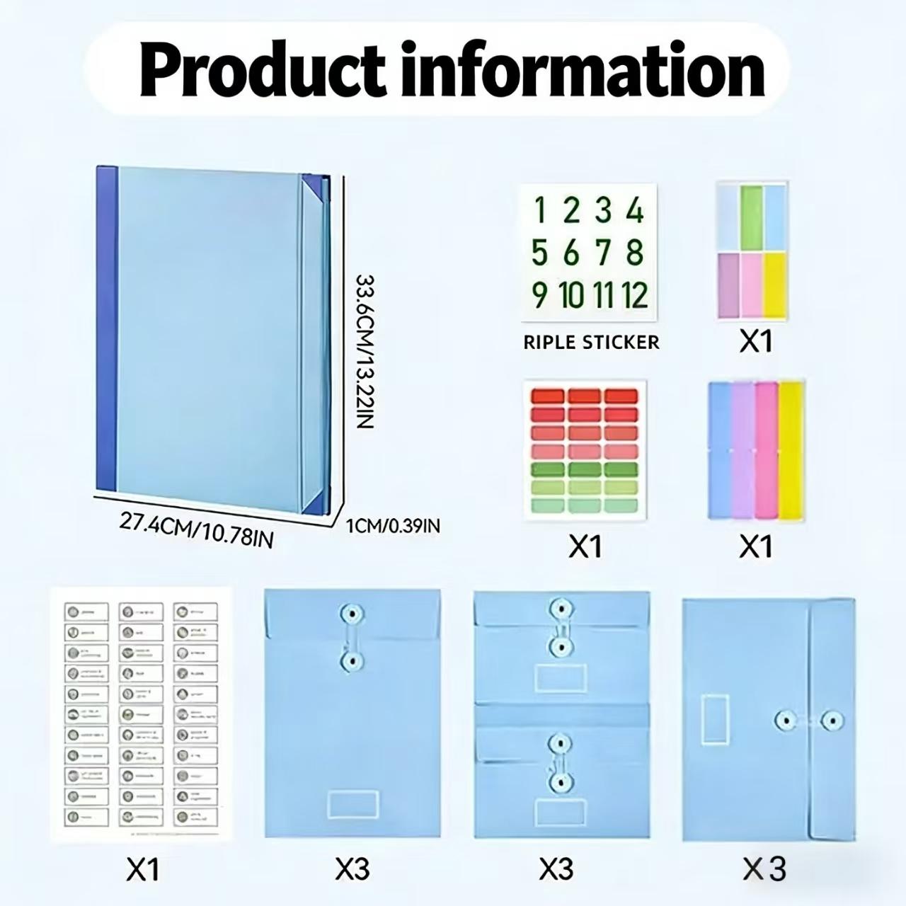 Manila Accordion File Organizer Document Folder for Passports Birth Certificates Office Home Document Storage