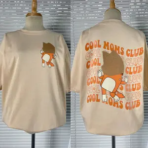 Cool Moms Club Blueey Unisex 2-Sided Sweatshirt, Gildan Fun Cartoon Tee Sweater, Gift for Mother's Day, Casual Mom's Day Gift