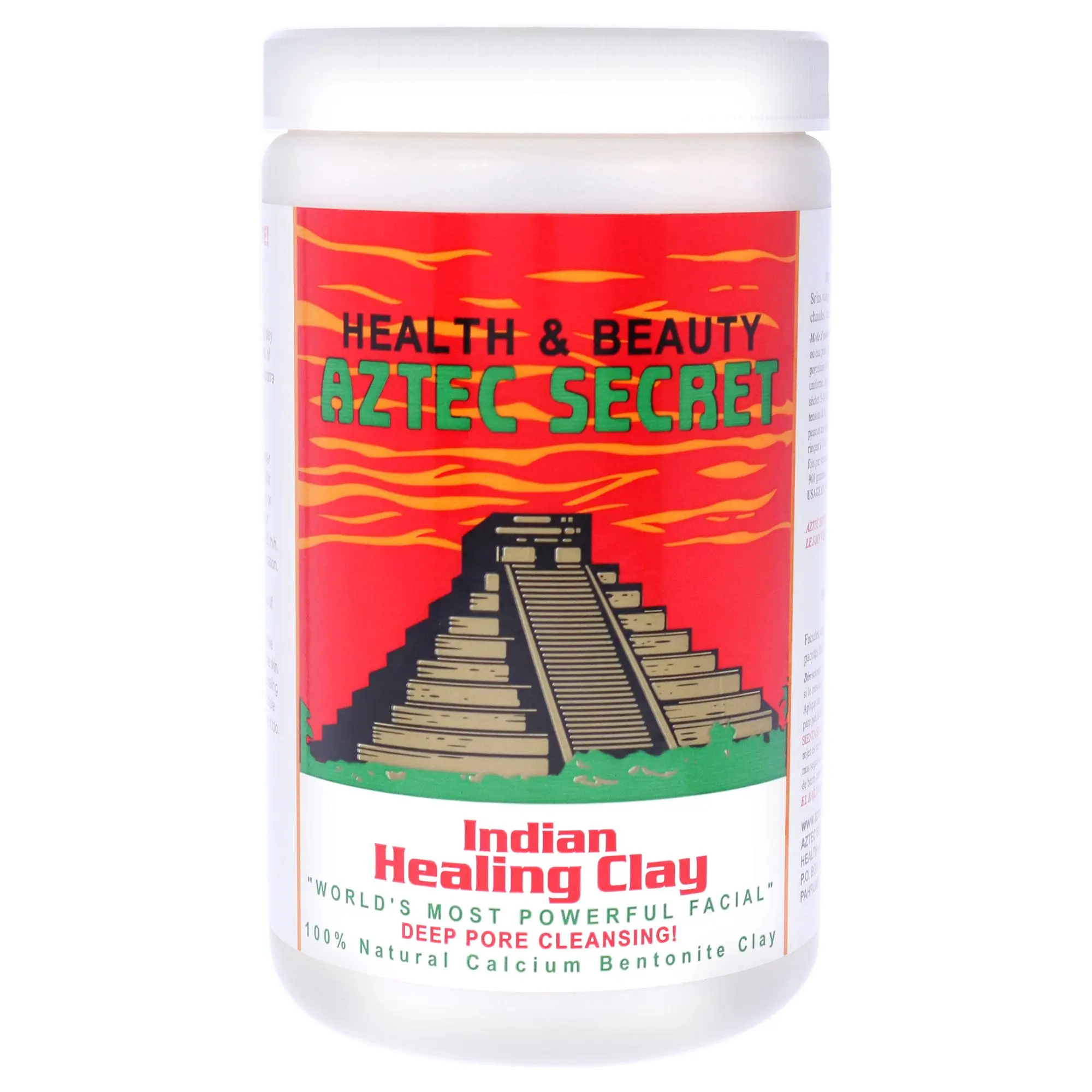 Aztec Secret Nature Bentonite Clay, Unisex Facial Care Deep Pore Cleansing Indian Healing Clay - 2 lb