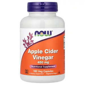 NOW Foods Apple Cider Vinegar, 450 mg, 180 Veg Capsules