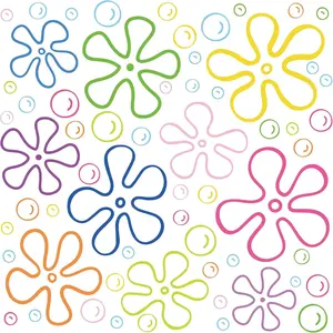 156PCS Flowers and Bubbles Wall Decals Under The Sea Birthday Party Peel and Stick Colorful Bubble Stickers Car,Bedroom,Bathroom,Windows,Laptop Decor 6 Sheets, 30cm x 20cm Each,Static Cling,Removable