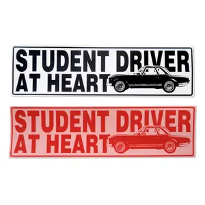 Student Driver At Heart Bumper Sticker Car Decals 11x3 Vinyl Waterproof Adhesive Decal for Car Decoration
